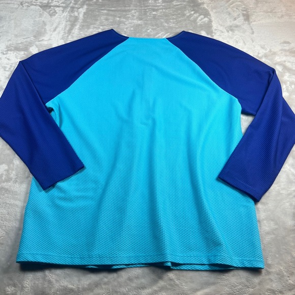 NWT Lauren Ralph Lauren Women 2X Plus Active 1/4 Zip Top Turquoise Blue SP16 - Picture 9 of 9